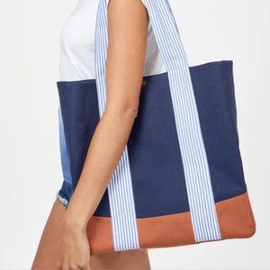 NEW Lavanya Beach Bag from Amita Naithani tote pinstripe
